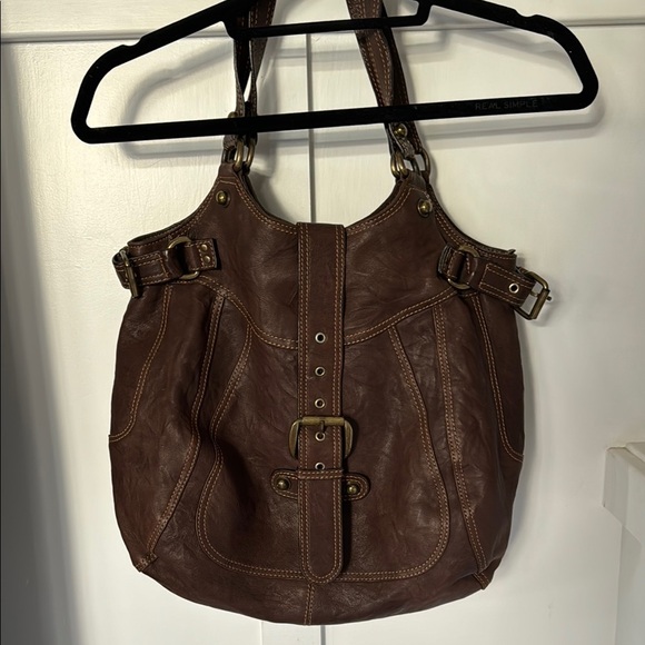 Brown Leather Mania Shoulder Bag, made in Italy - Picture 1 of 10